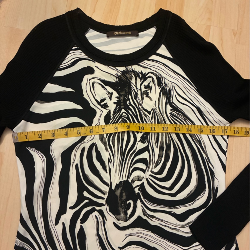 Authentic Roberto Cavalli Black & White Zebra Motif Long Sleeve Knit Dress - Picture 10 of 14